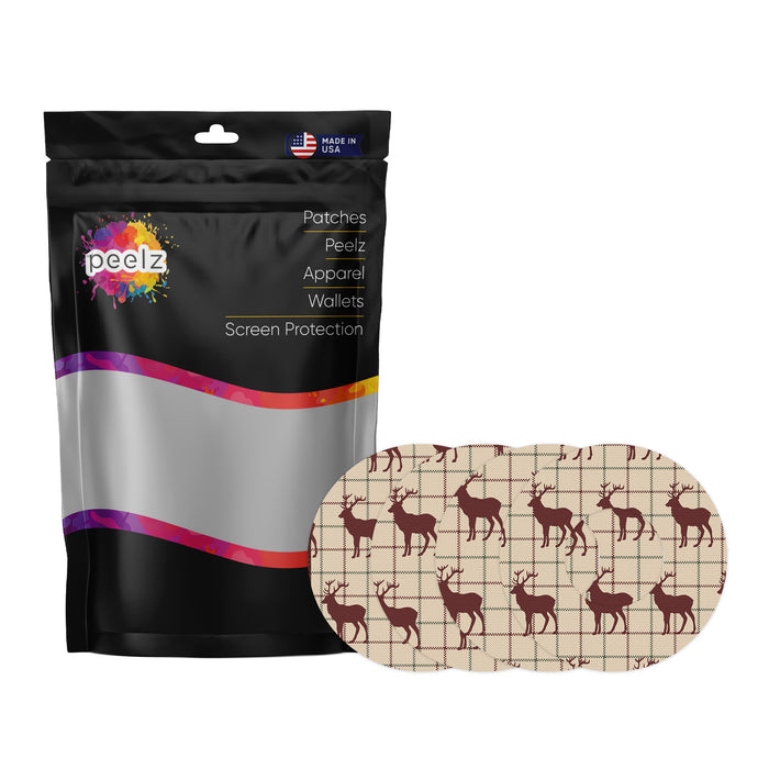Reindeer Plaid Patch Pro Tape Designed for the FreeStyle Libre 2 - Pump Peelz