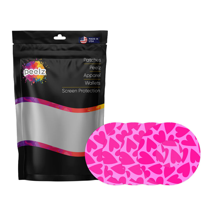 Puffy Hearts Patch+ Tape Designed for the FreeStyle Libre 2 - Pump Peelz