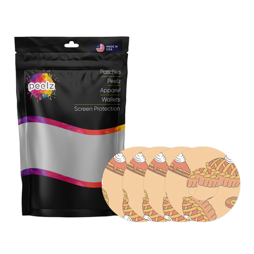 Thanksgiving Pies Patch+ Tape Designed for the FreeStyle Libre 2 - Pump Peelz