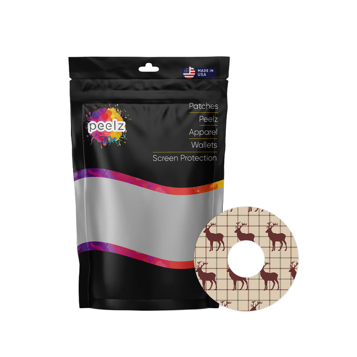 Reindeer Plaid Patch Pro Tape Designed for the FreeStyle Libre 3 - Pump Peelz