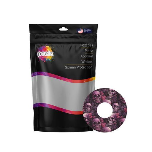 Pink Skulls Patch+ Tape Designed for the FreeStyle Libre 3 - Pump Peelz
