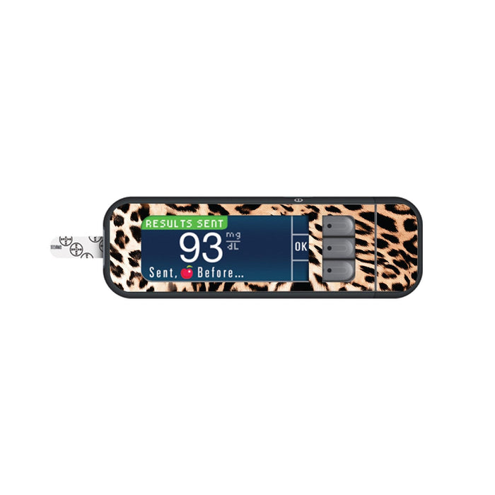 Leopard Print Skin For Bayer Contour Next Glucometer Peelz Meters