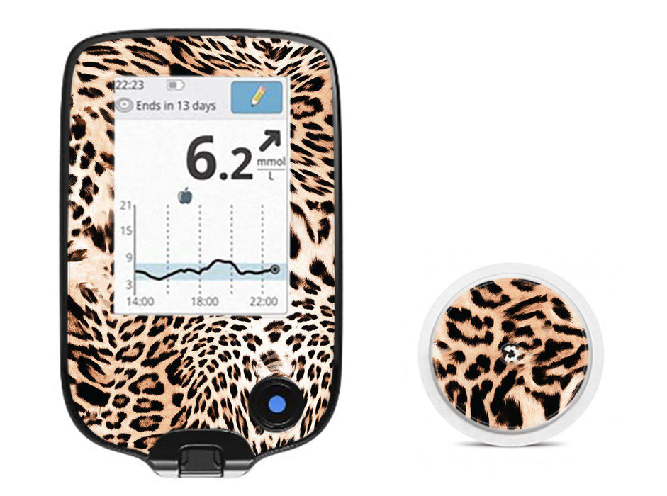 Leopard Print For Freestyle Libre Receiver + Sensor Libre