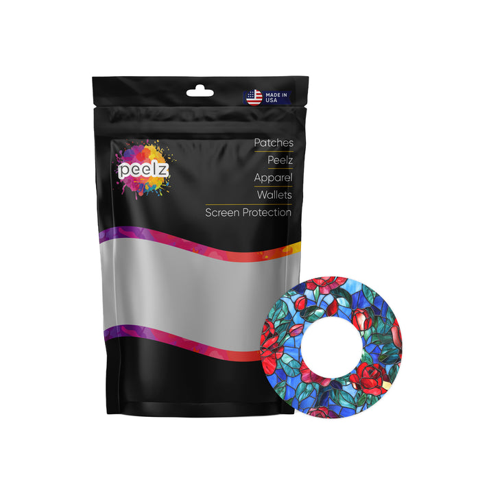 Crimson Blooms Patch Tape Designed for the FreeStyle Libre 2