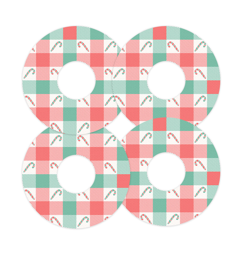 Peppermint Plaid FreeStyle Libre 3 Patch Tape - Pump Peelz