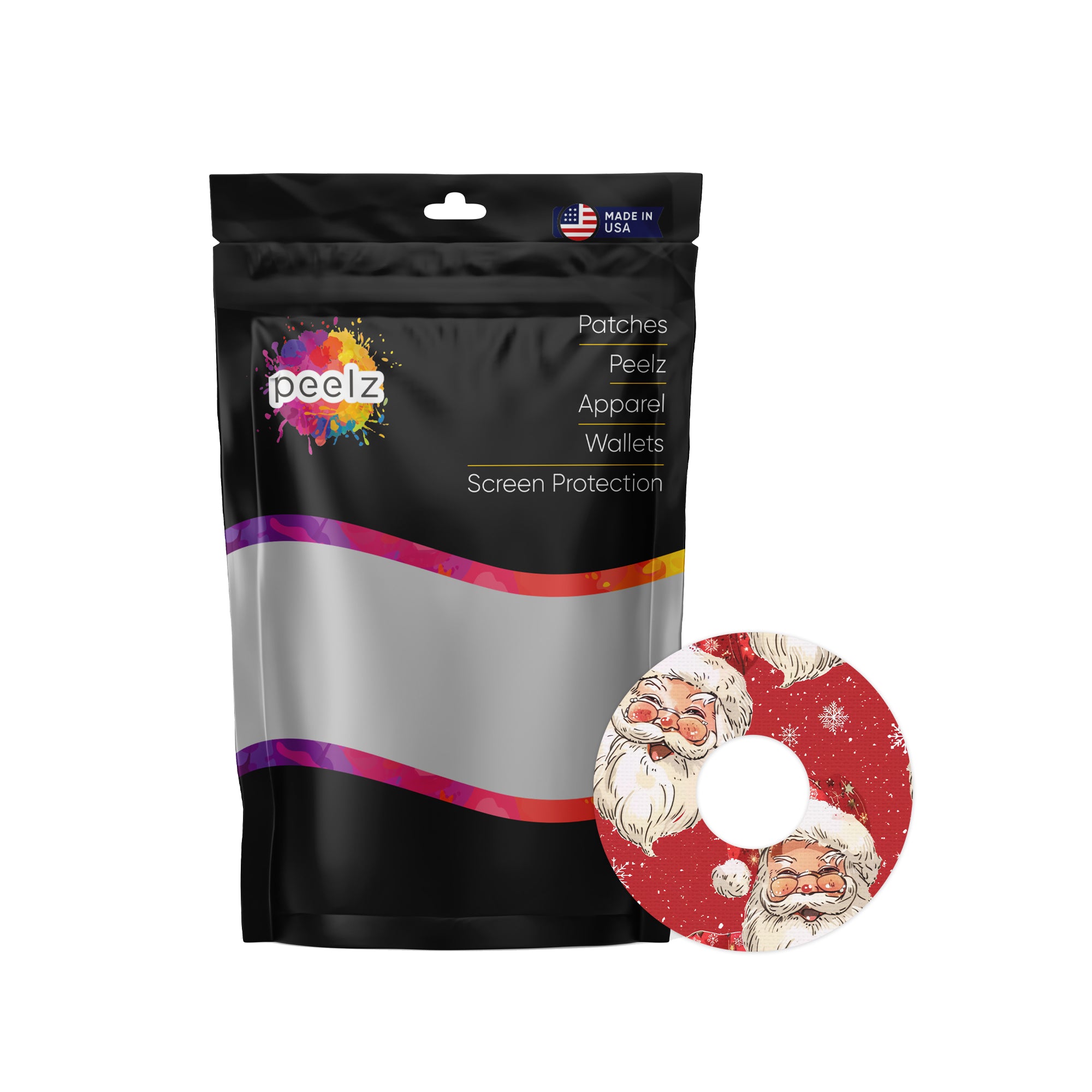 Jolly Old Saint Nick FreeStyle Libre 3 Patch Tape - Pump Peelz