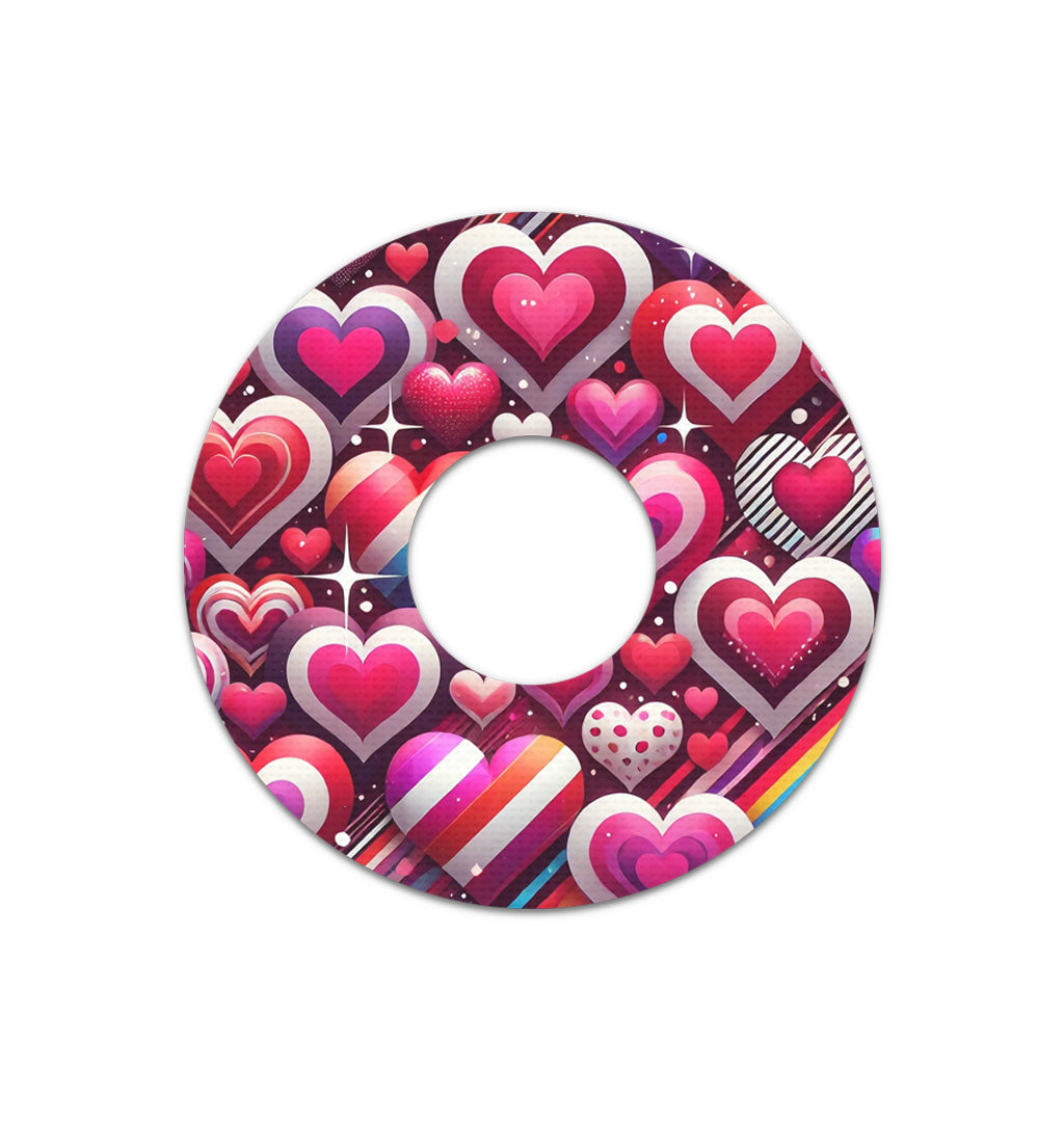 Sparkly Hearts FreeStyle Libre 3 Patch Tape - Pump Peelz