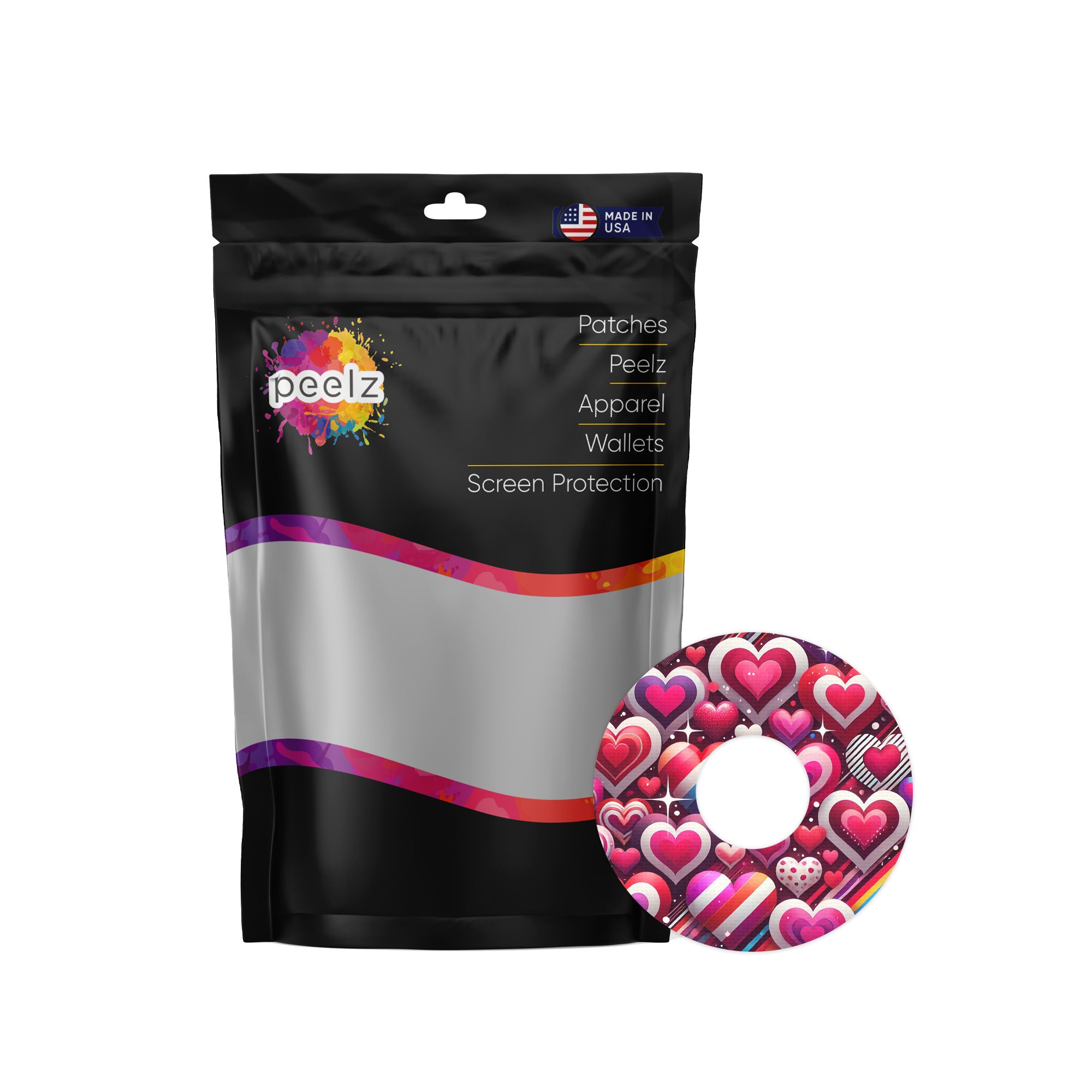 Sparkly Hearts FreeStyle Libre 3 Patch Tape - Pump Peelz