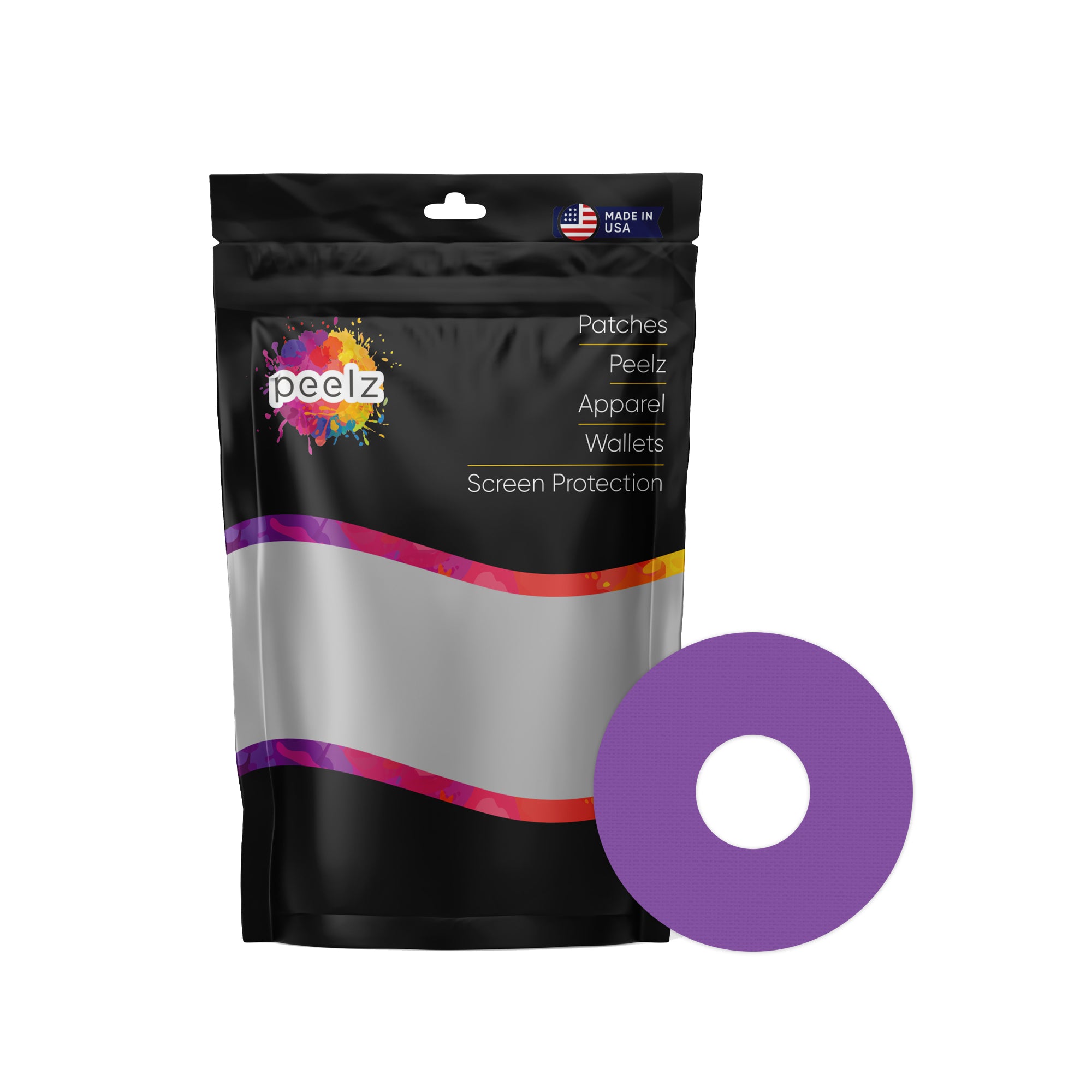 Solid Color Purple FreeStyle Libre 3 Patch Tape - Pump Peelz