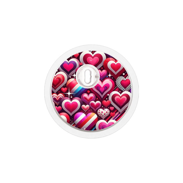 Sparkly Hearts Sticker Designed for the FreeStyle Libre 3 Sensor