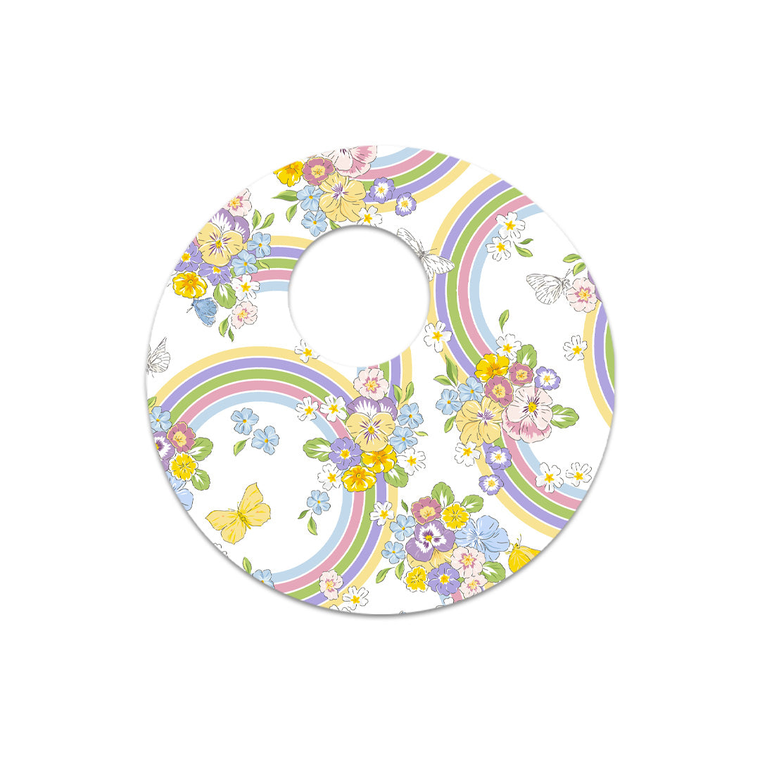 Rainbow Blooms Sticker Designed for the FreeStyle Libre 3 Sensor