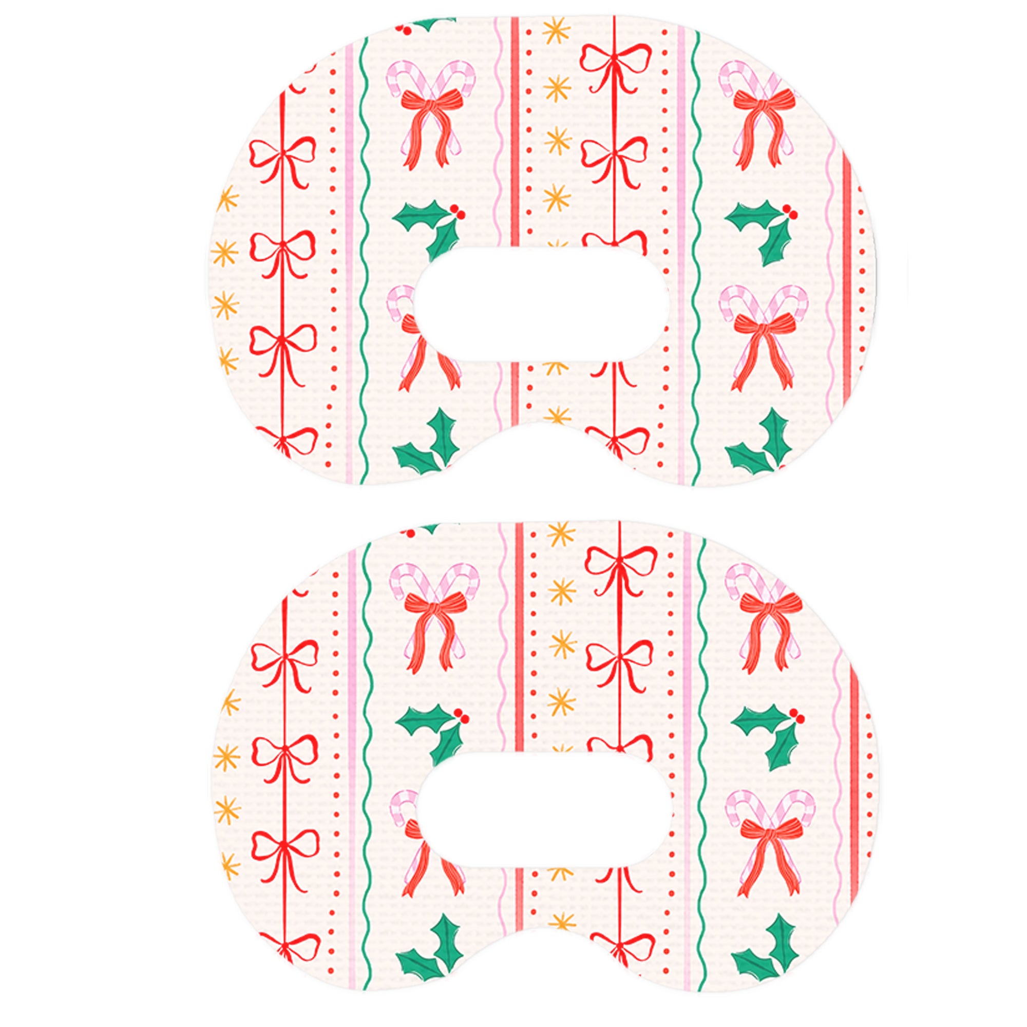 Holly Jolly Ribbon Medtronic Guardian Connect Patch Tape - Pump Peelz