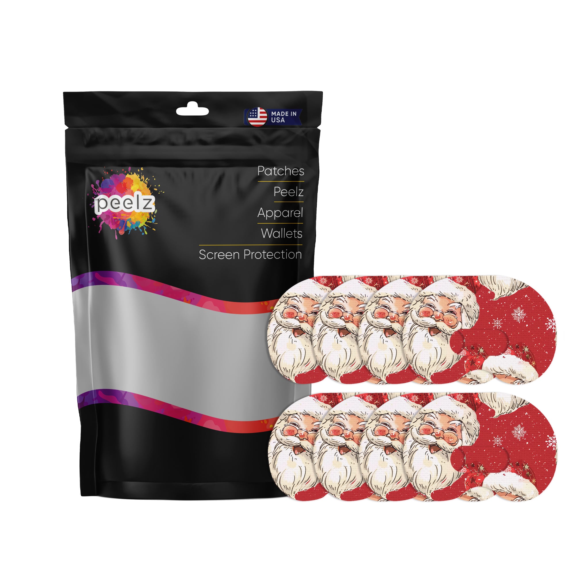 Jolly Old Saint Nick Medtronic Guardian Connect Patch Tape - Pump Peelz