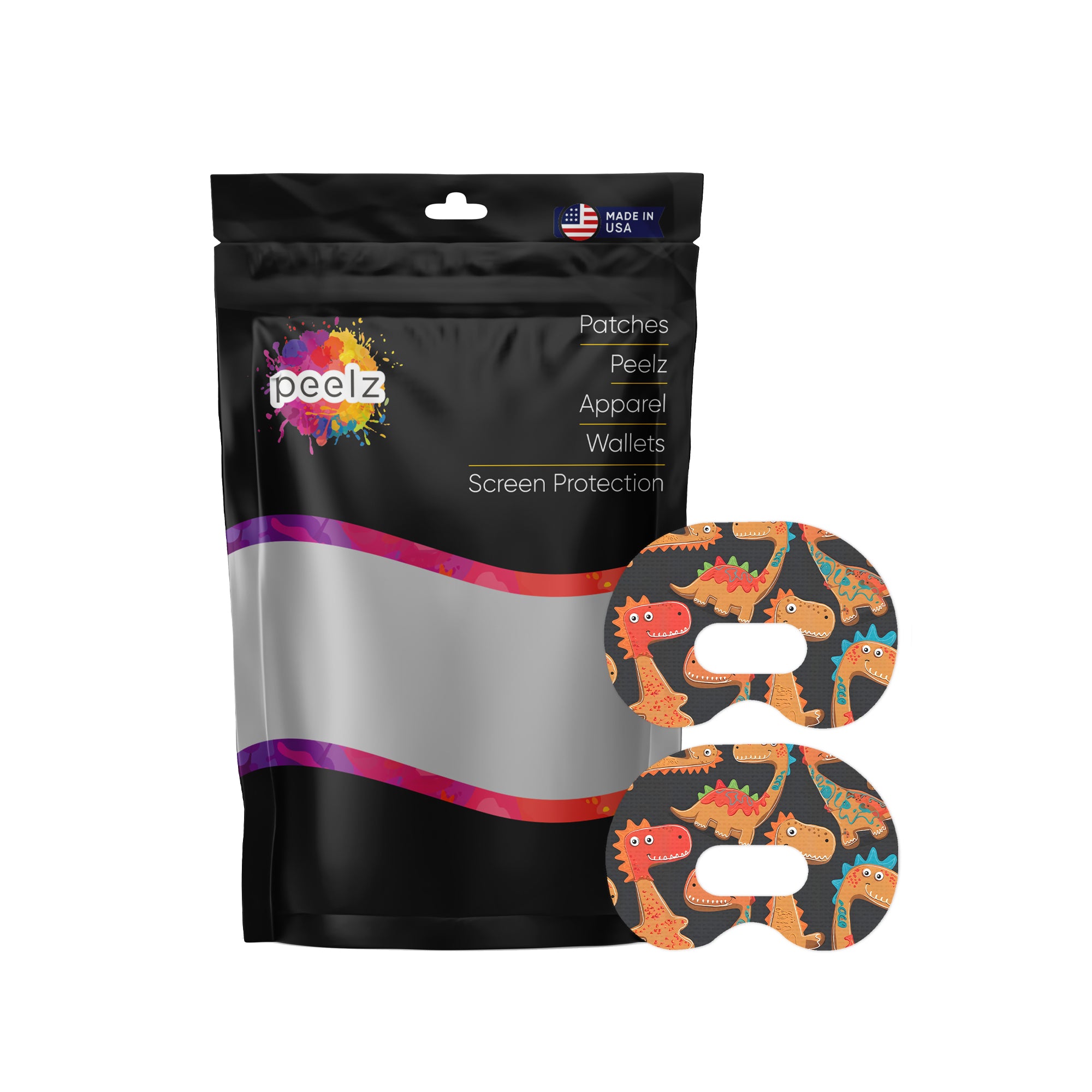 Jurassic Gingerbread Medtronic Guardian Connect Patch Tape - Pump Peelz