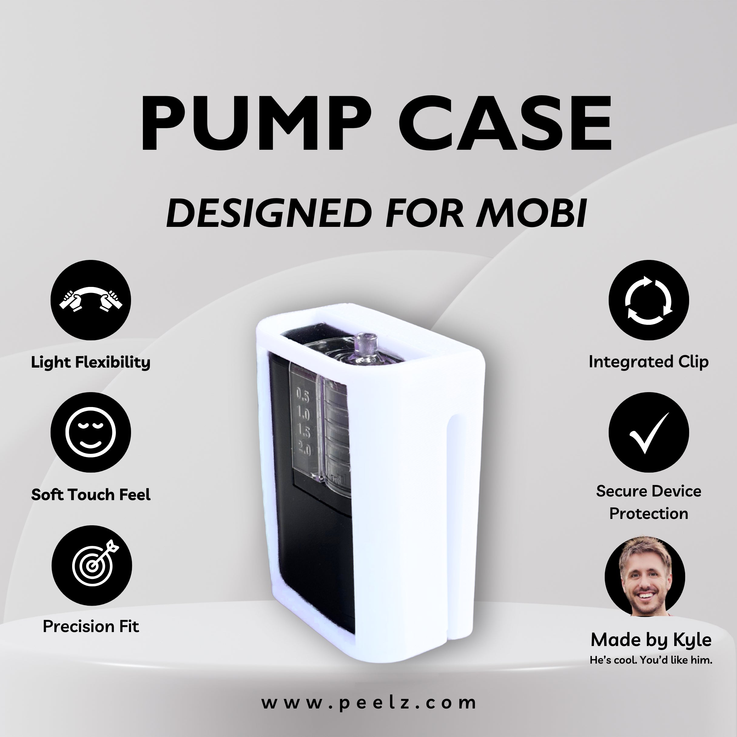 Tandem Mobi Insulin Pump Case – Soft-Touch, Flexible Solid Colors by Pump Peelz