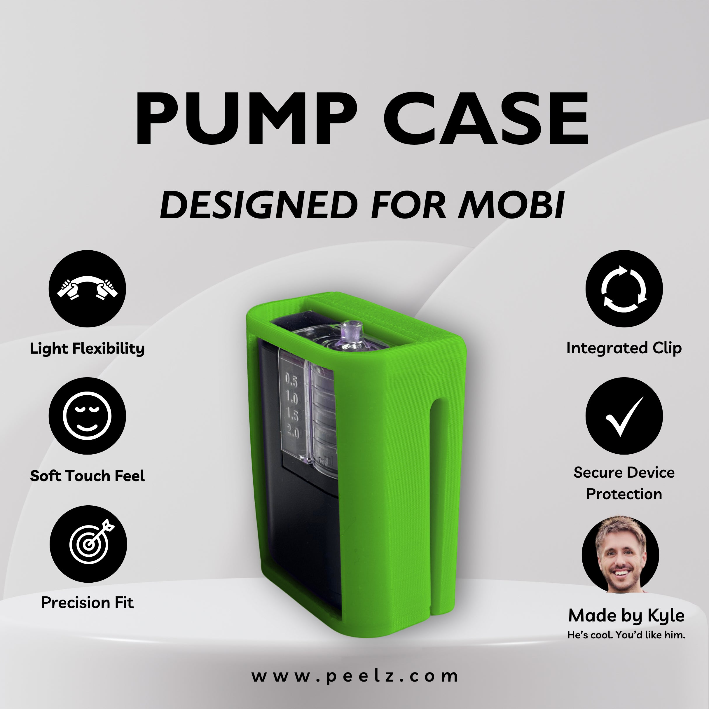 Tandem Mobi Insulin Pump Case – Soft-Touch, Flexible Solid Colors by Pump Peelz
