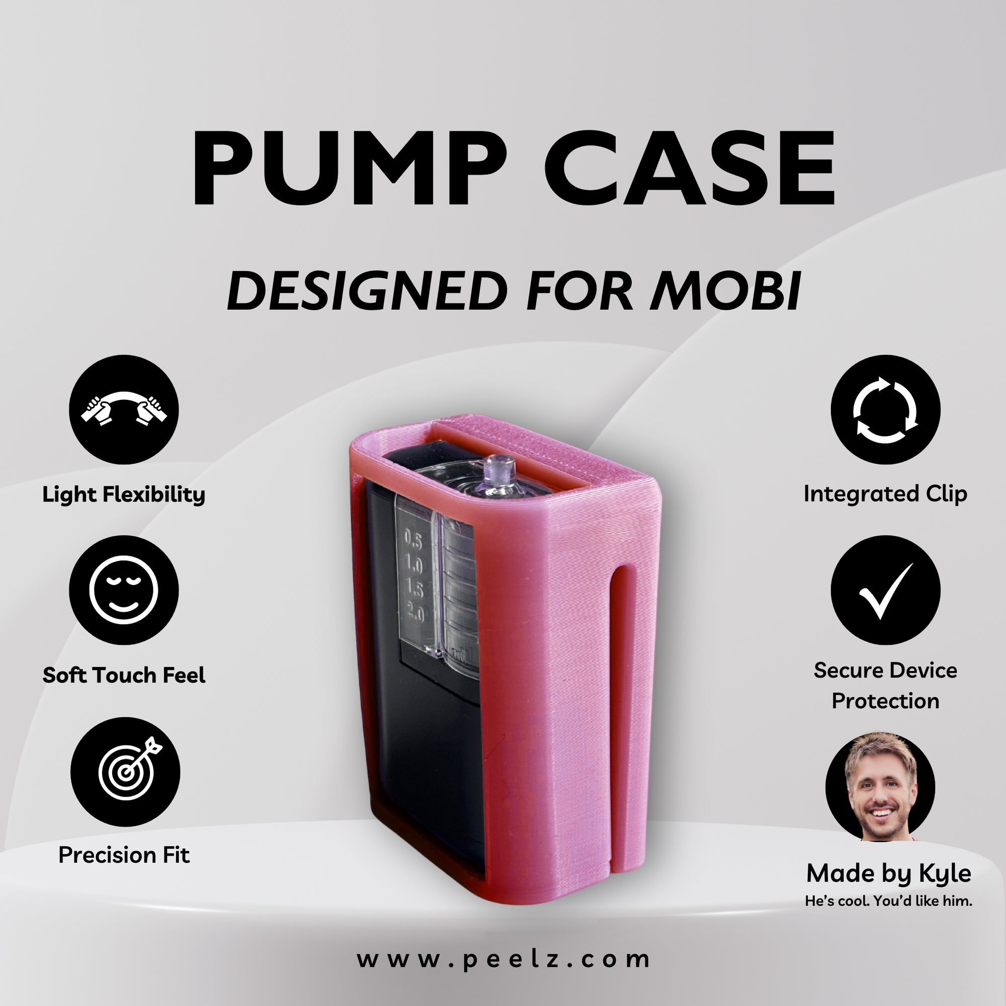 Tandem Mobi Insulin Pump Case – Soft-Touch, Flexible Solid Colors by Pump Peelz