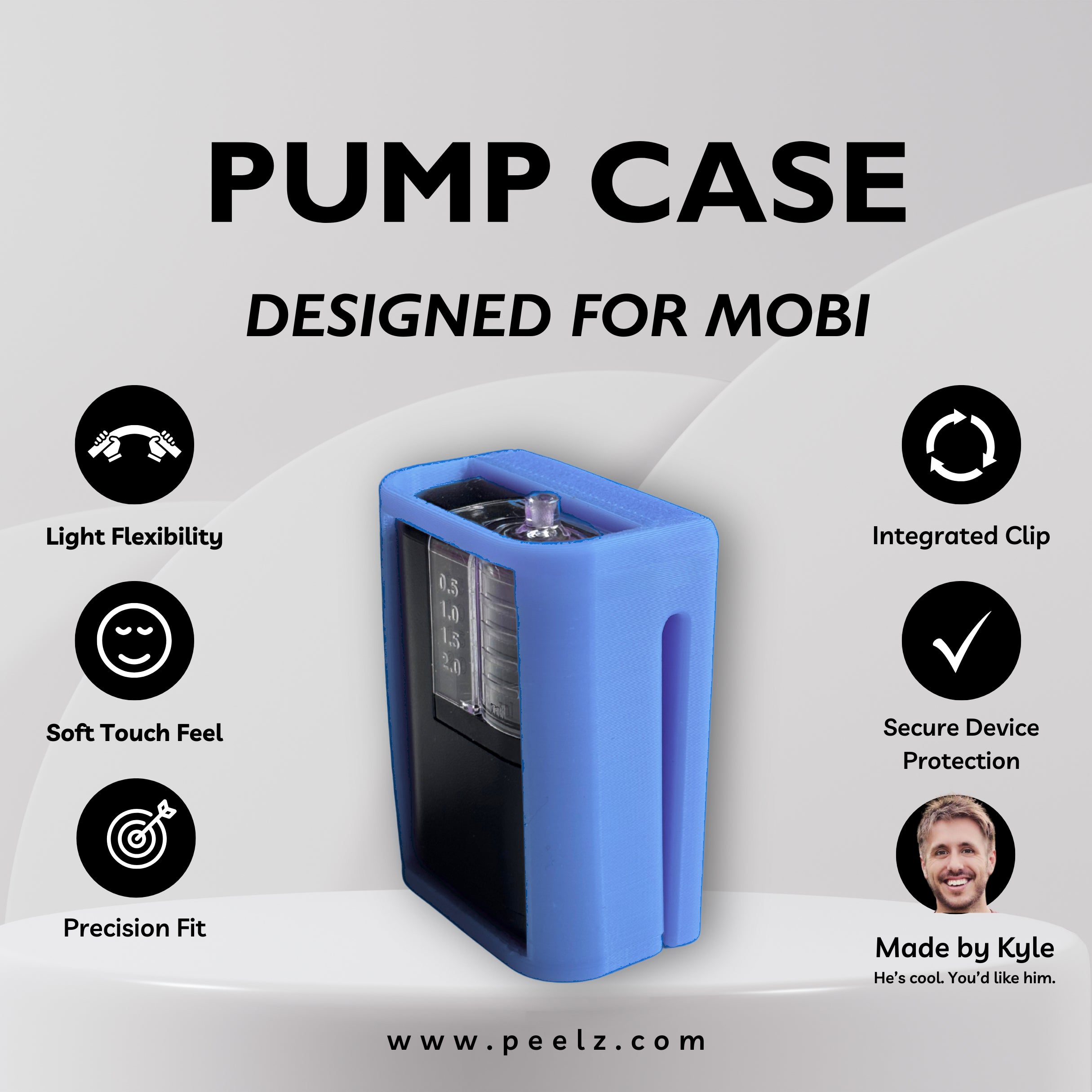 Tandem Mobi Insulin Pump Case – Soft-Touch, Flexible Solid Colors by Pump Peelz