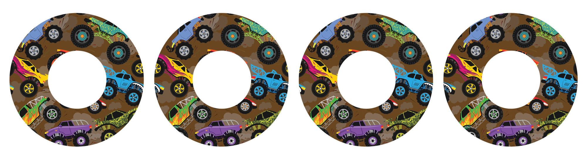 Monster Trucks Patch Tape Designed for the FreeStyle Libre 2-Pump Peelz