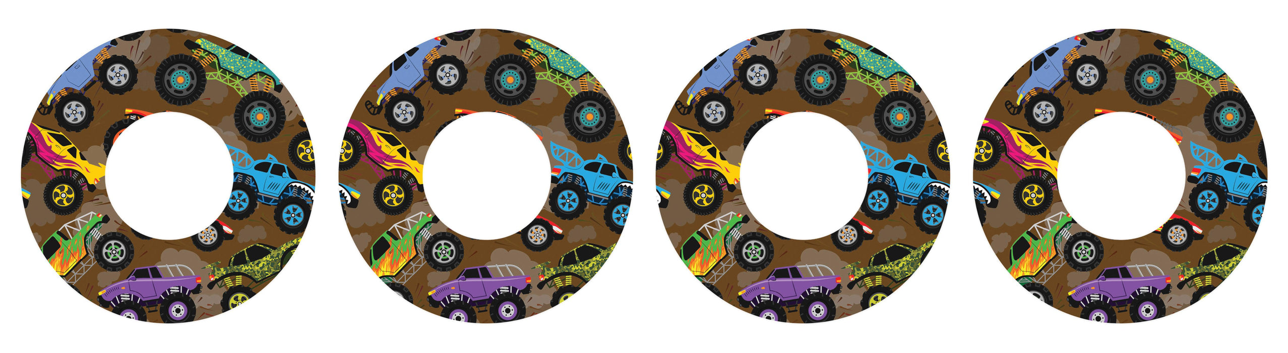 Monster Trucks Patch Tape Designed for the FreeStyle Libre 2-Pump Peelz