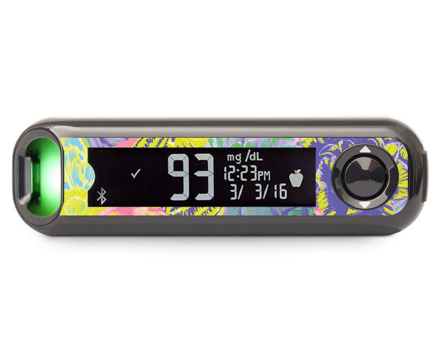 Neon Floral Bayer Contour© Next One Glucometer-Pump Peelz