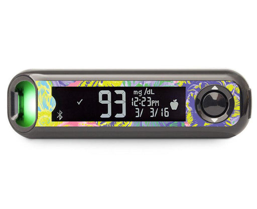 Neon Floral Bayer Contour© Next One Glucometer-Pump Peelz