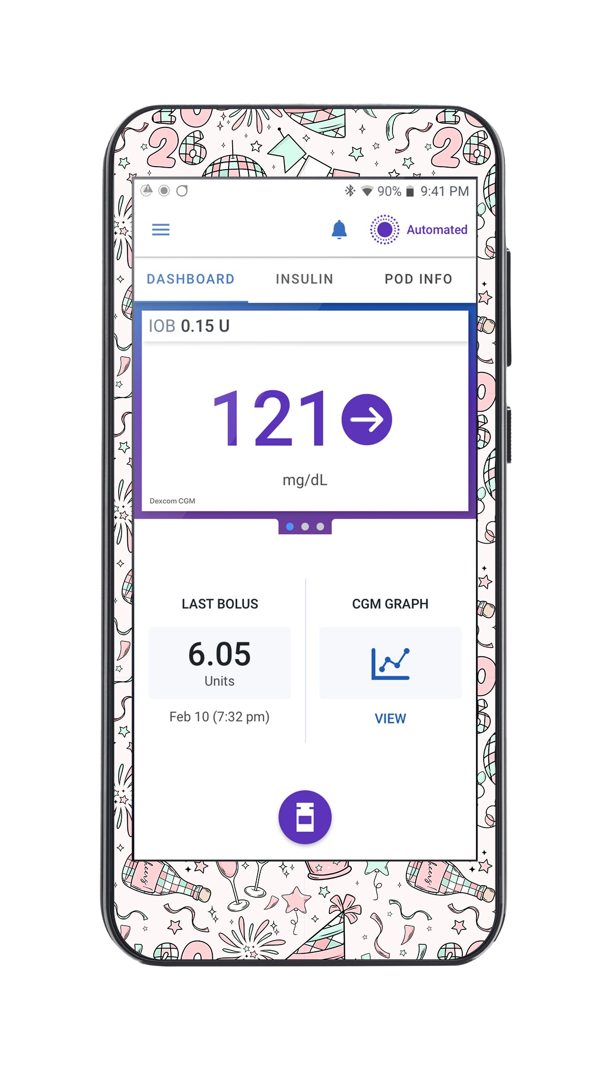 Cheers to '26 Sticker for Omnipod® 5 Controller – Pump Peelz