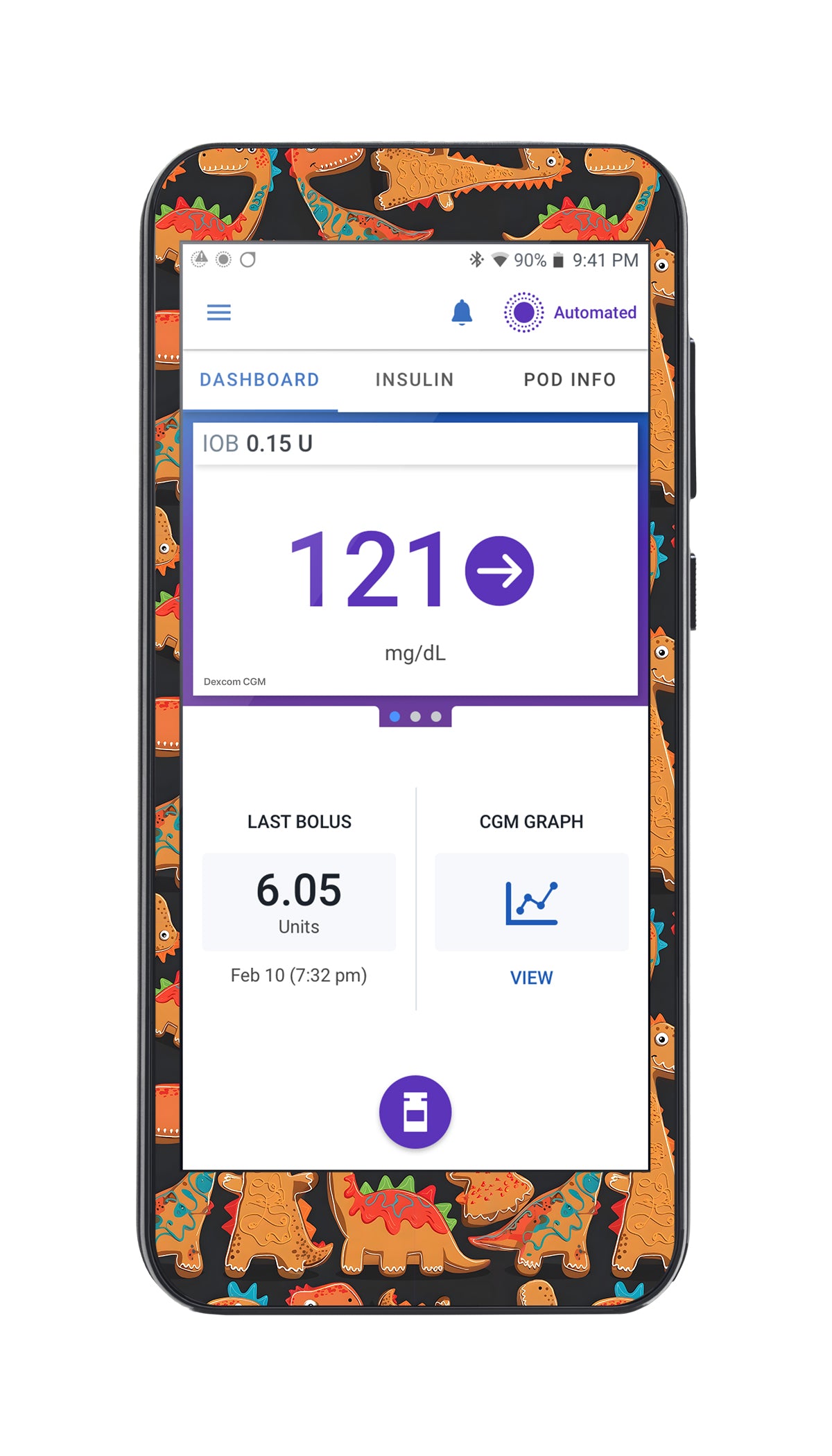 Jurassic Gingerbread Sticker for Omnipod® 5 Controller – Pump Peelz