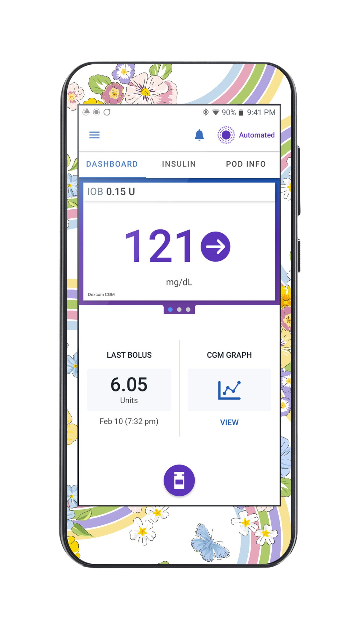 Rainbow Blooms Sticker for Omnipod ® 5 Controller – Pump Peelz