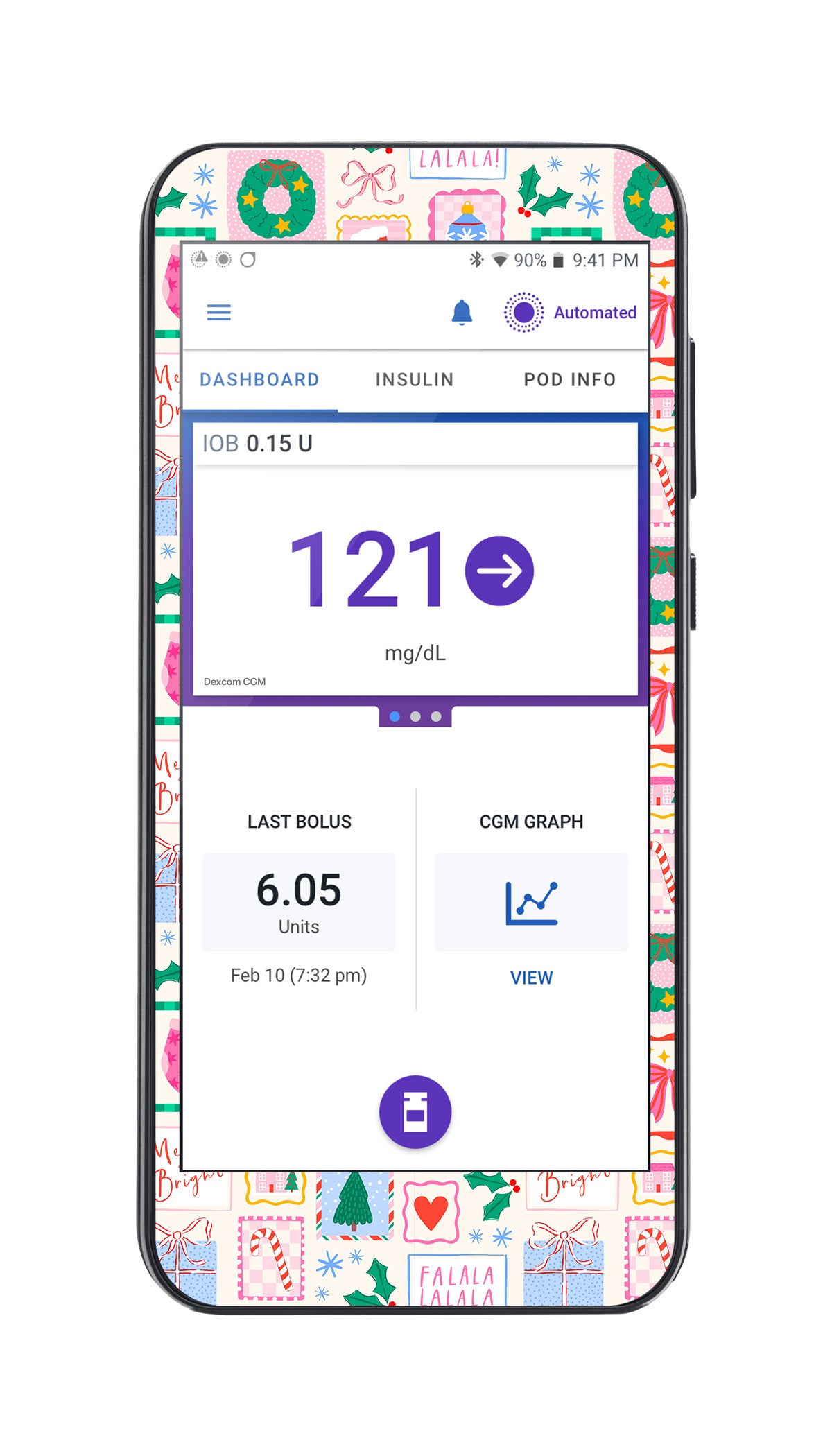 Holiday Greetings Sticker for Omnipod® 5 Controller – Pump Peelz