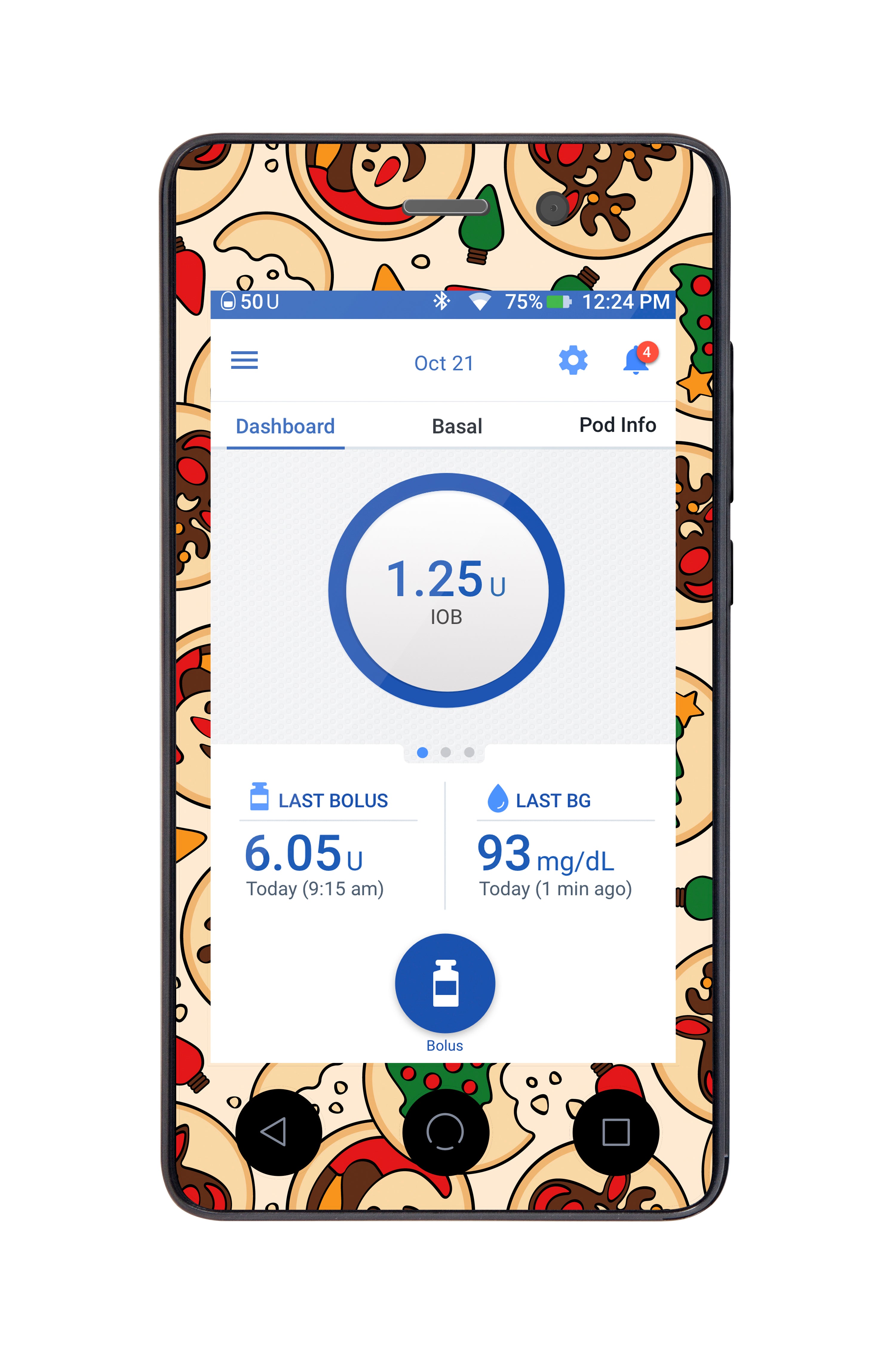 Santa's Cookies Sticker for Omnipod DASH® PDM – Pump Peelz