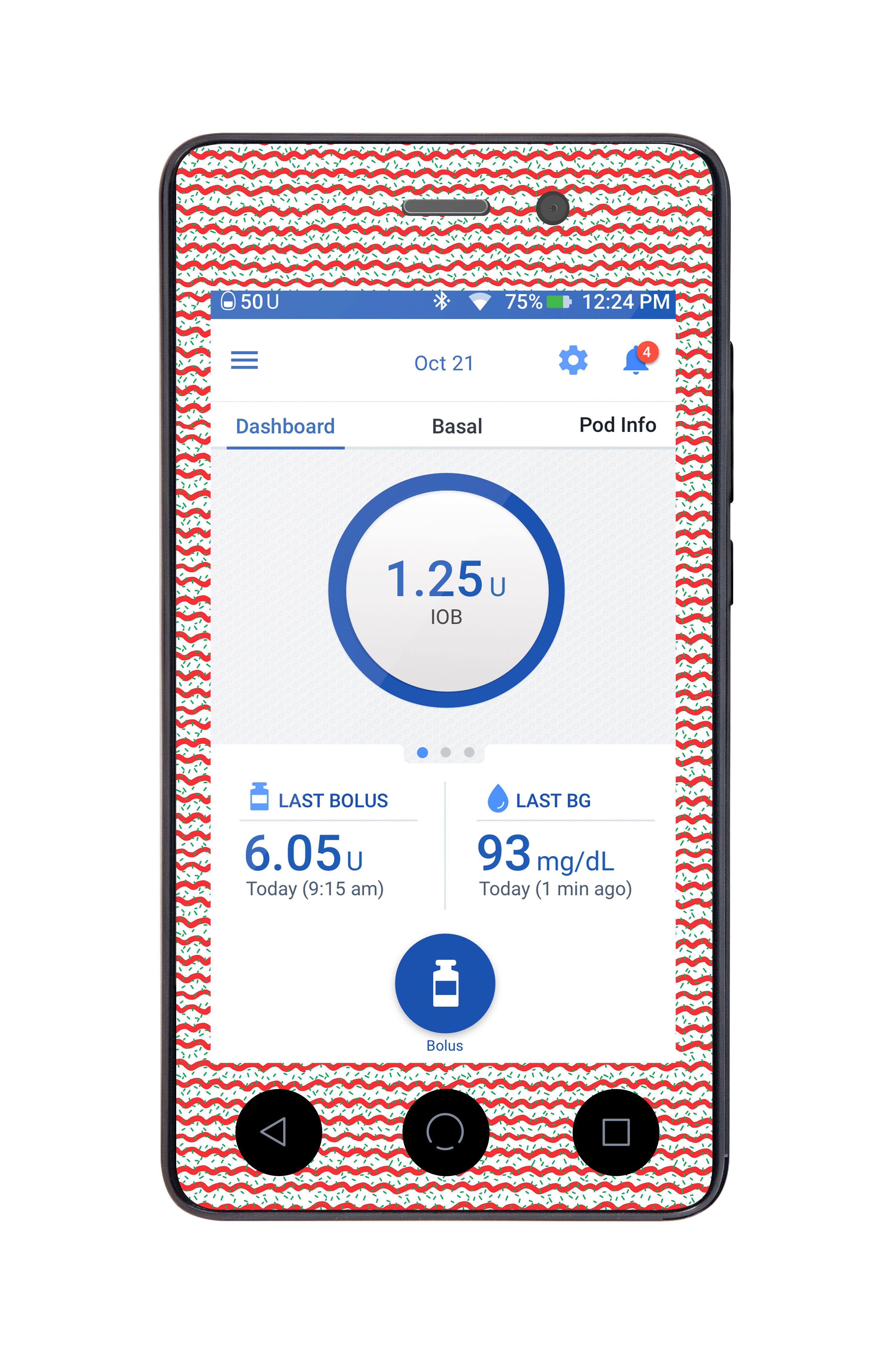 Christmas Icing Sticker for Omnipod DASH® PDM – Pump Peelz