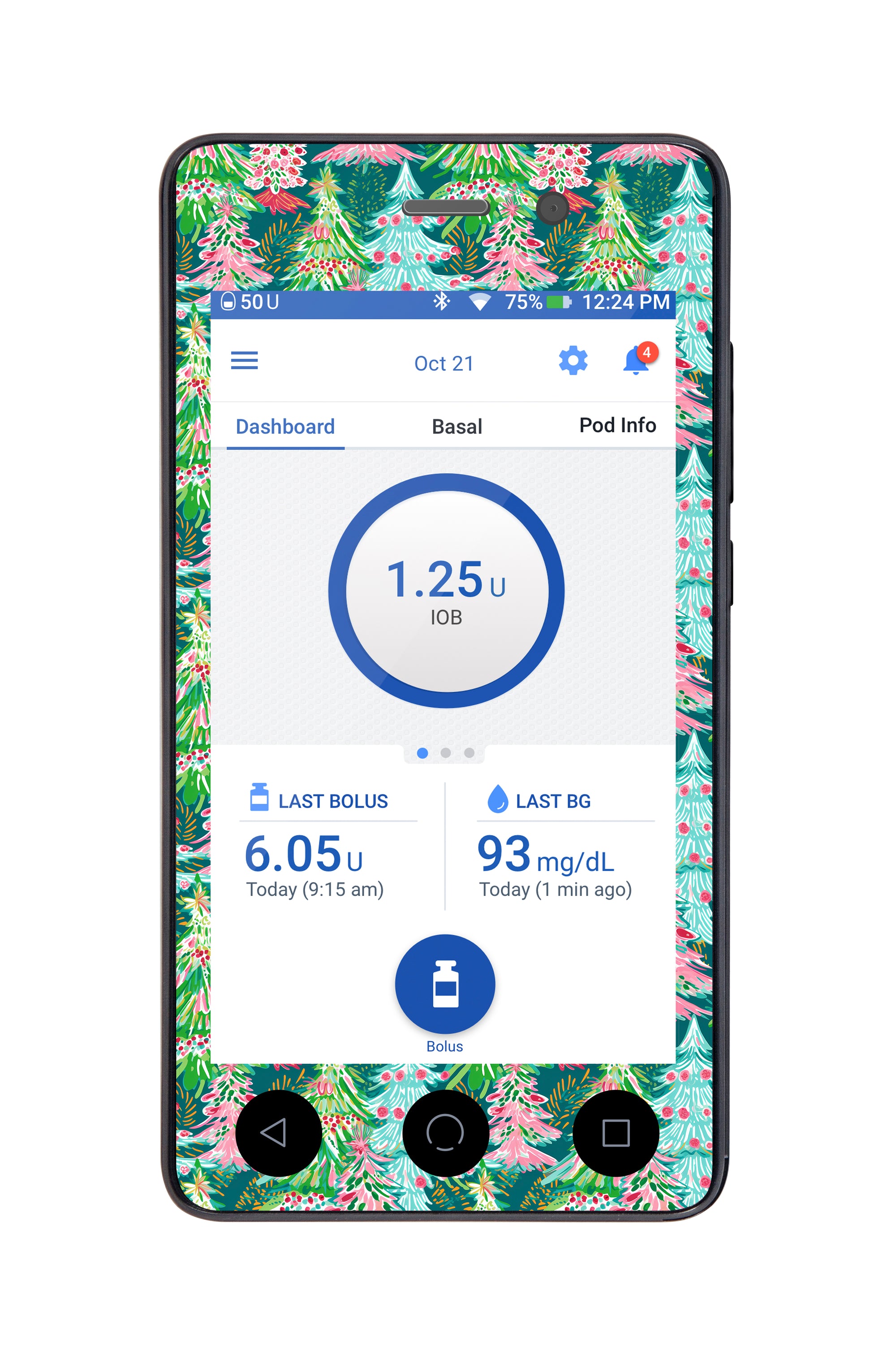 Festive Forest Sticker for Omnipod DASH® PDM – Pump Peelz