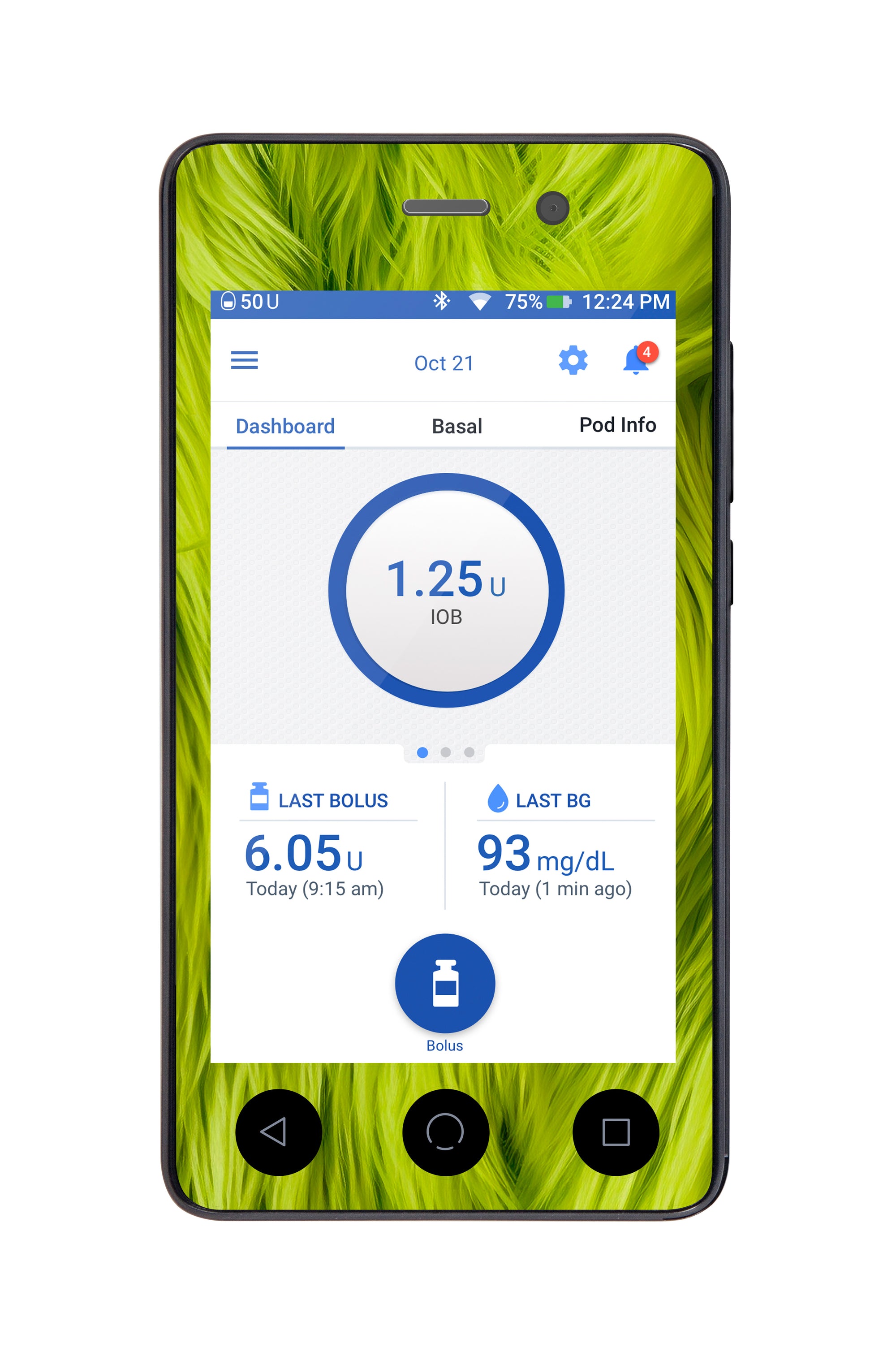 Green Fur Sticker for Omnipod DASH® PDM – Pump Peelz