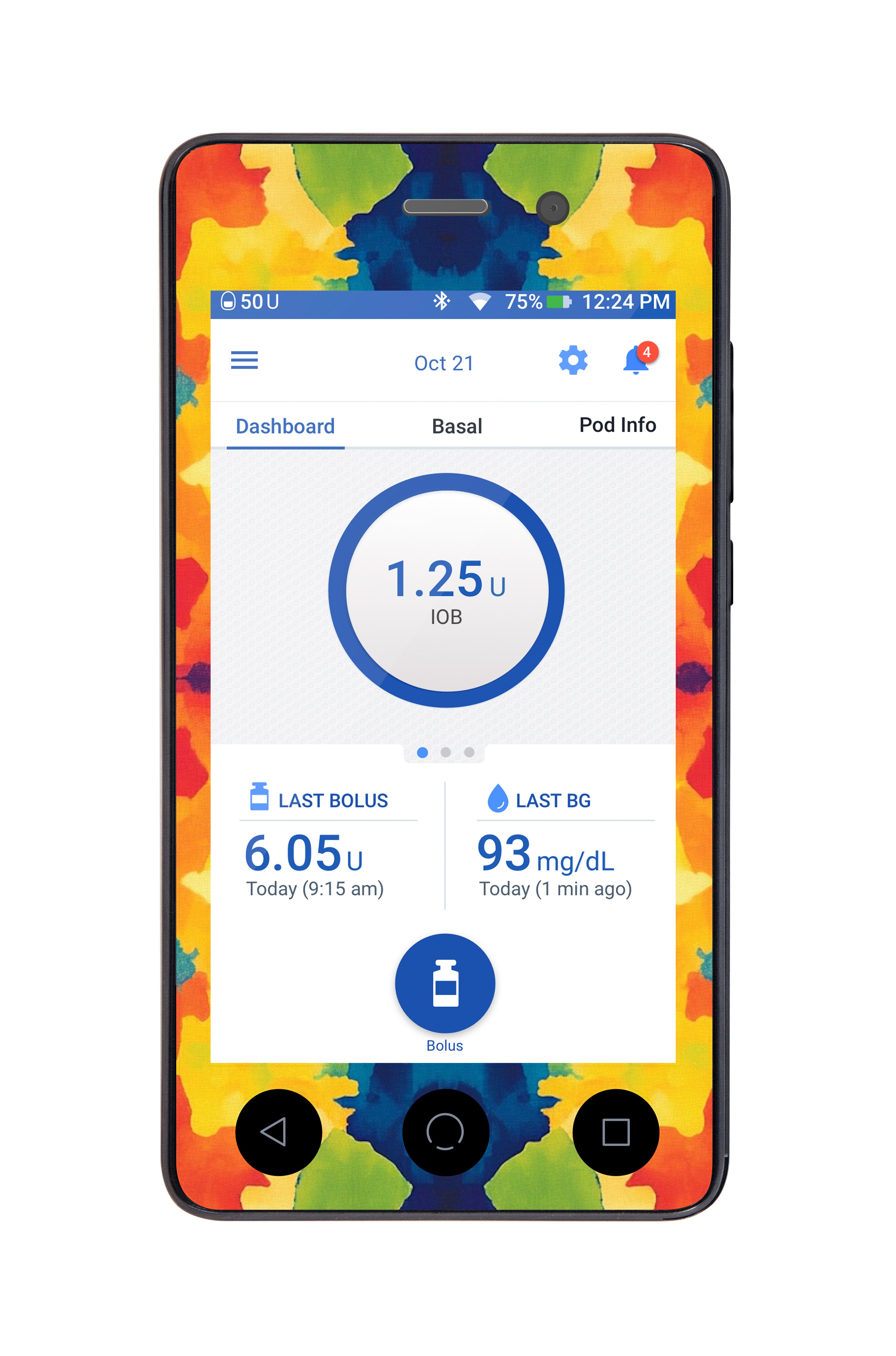 Bright Tie Dye Sticker for Omnipod DASH ® PDM – Pump Peelz