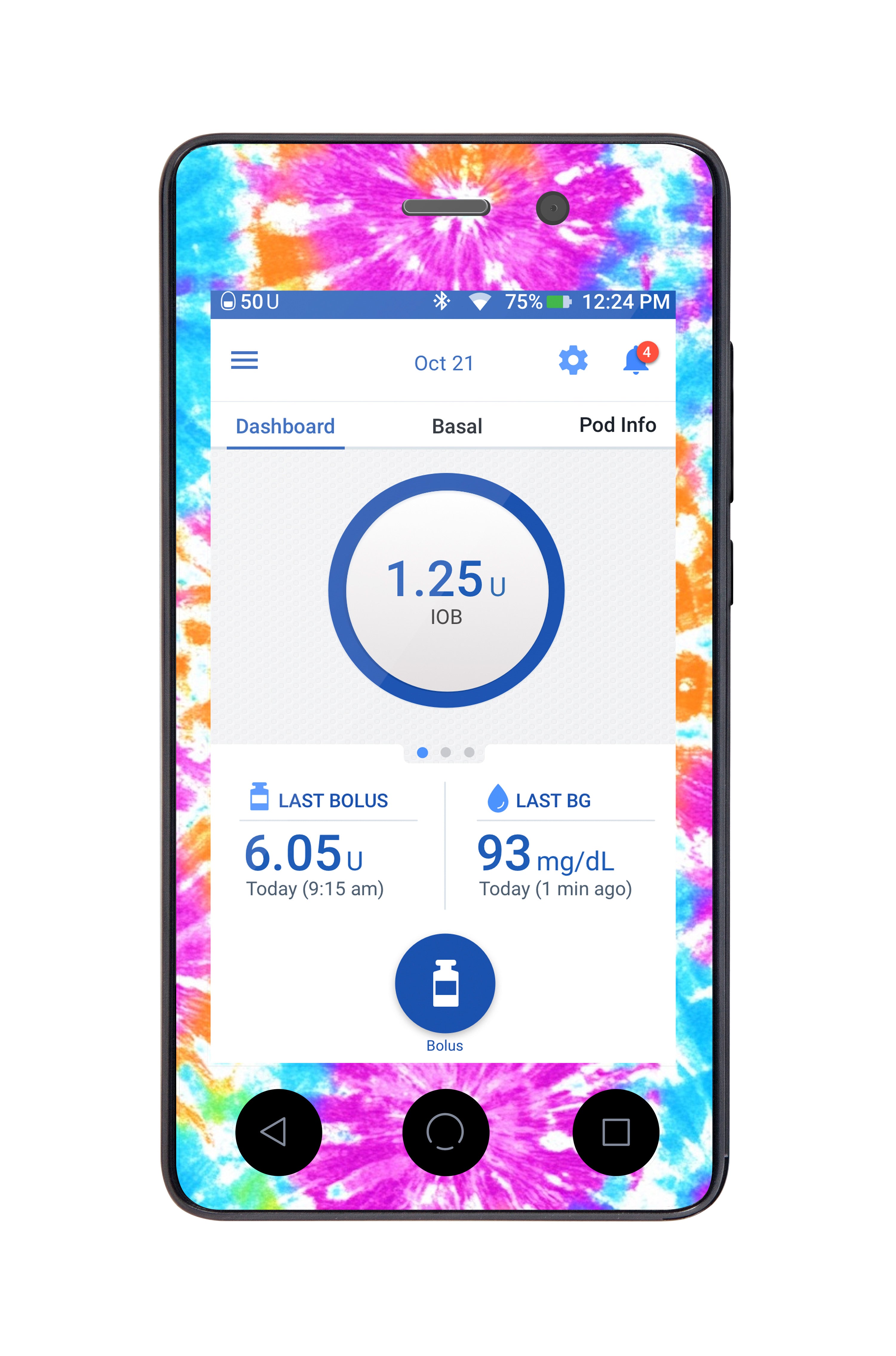 Neon Tie Dye Sticker for Omnipod DASH ® PDM – Pump Peelz