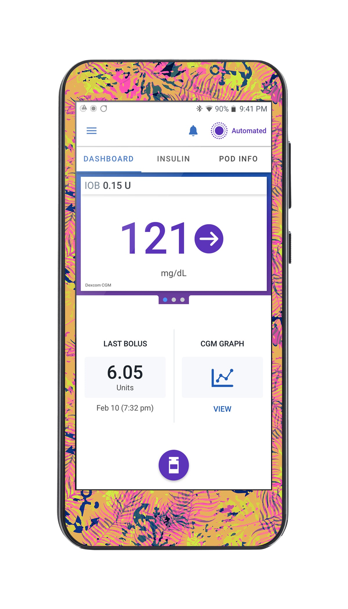 Electric Island Sticker for Omnipod® 5 Controller – Pump Peelz