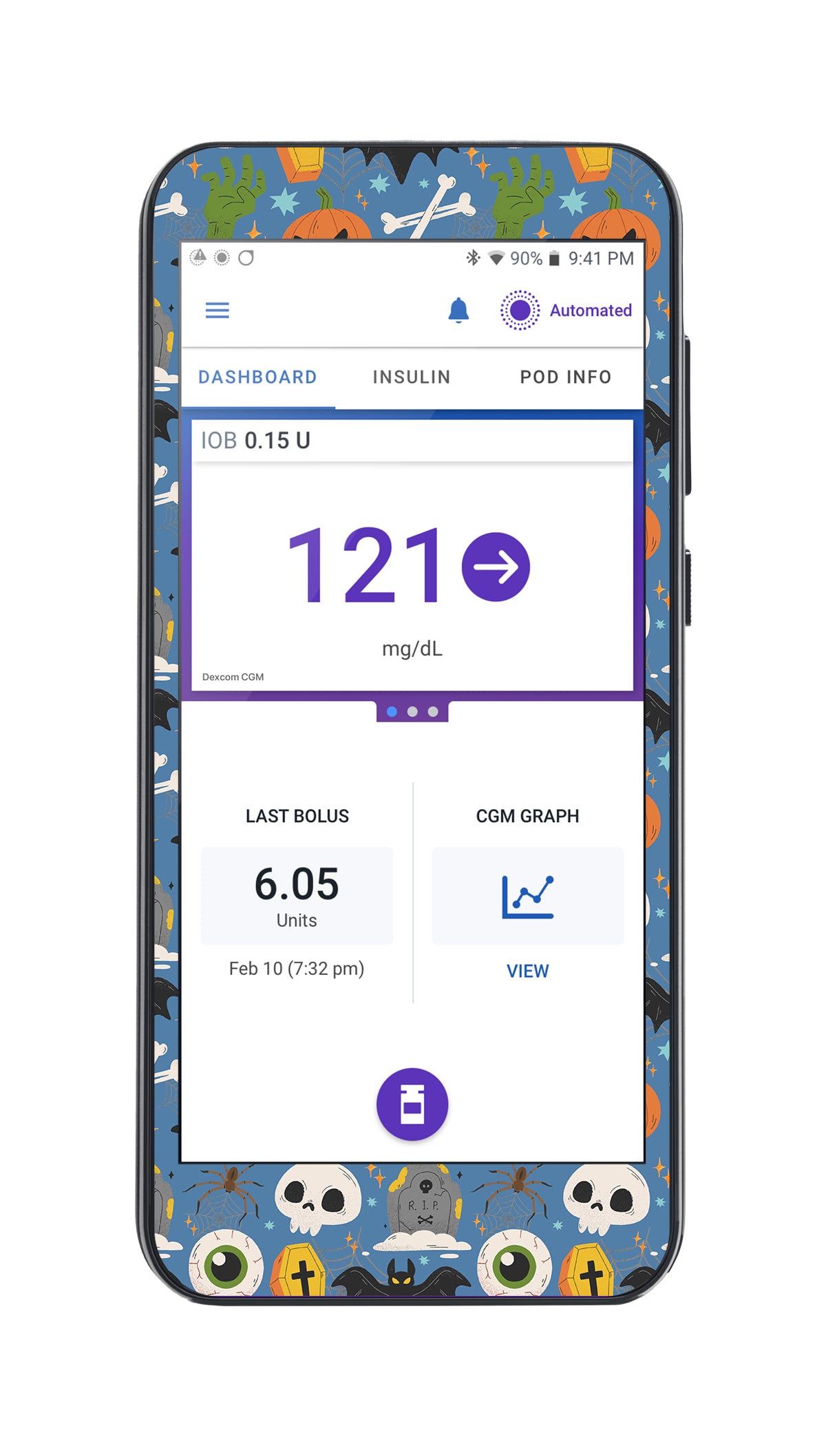 Spooky Night Sticker for Omnipod® 5 Controller – Pump Peelz