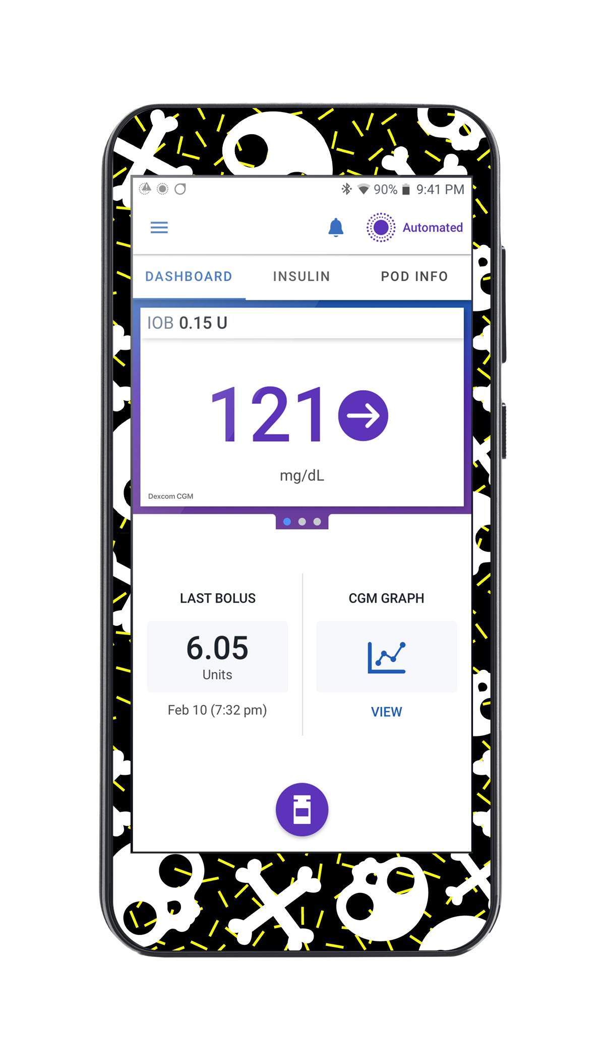 Bone Pop Sticker for Omnipod® 5 Controller – Pump Peelz