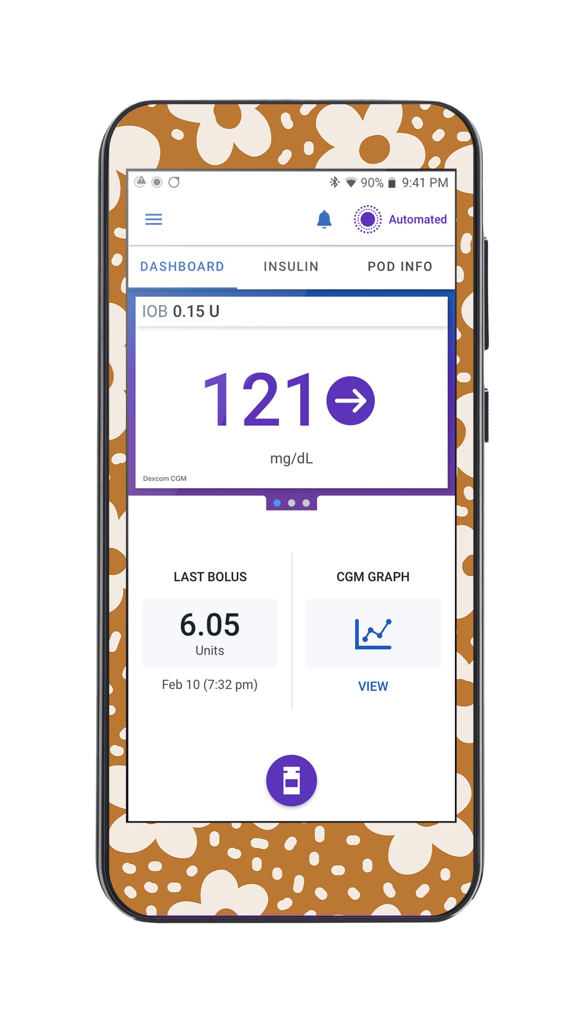 Caramel Daisies Sticker for Omnipod® 5 Controller – Pump Peelz