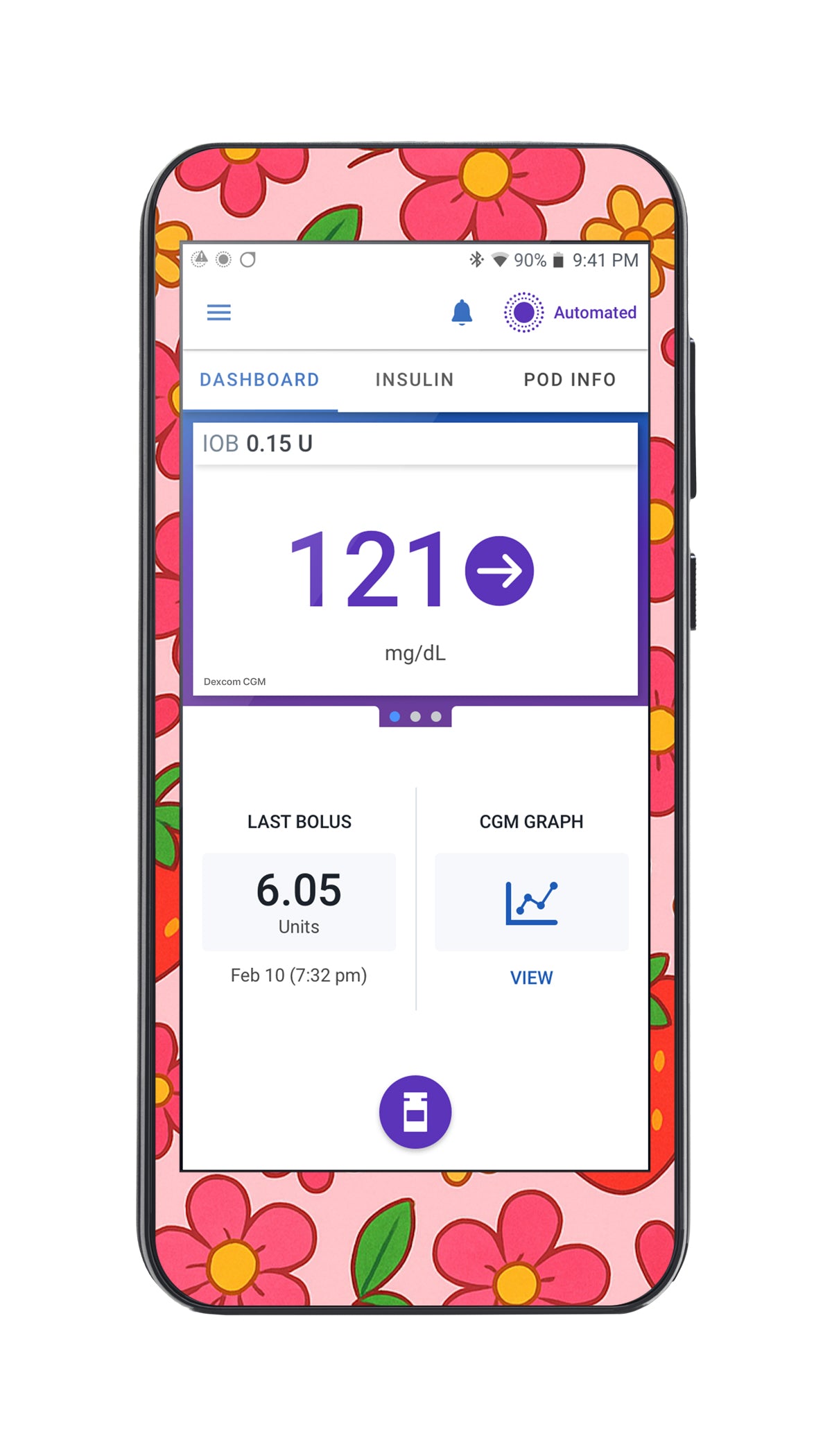 Strawberry Garden Sticker for Omnipod® 5 Controller – Pump Peelz