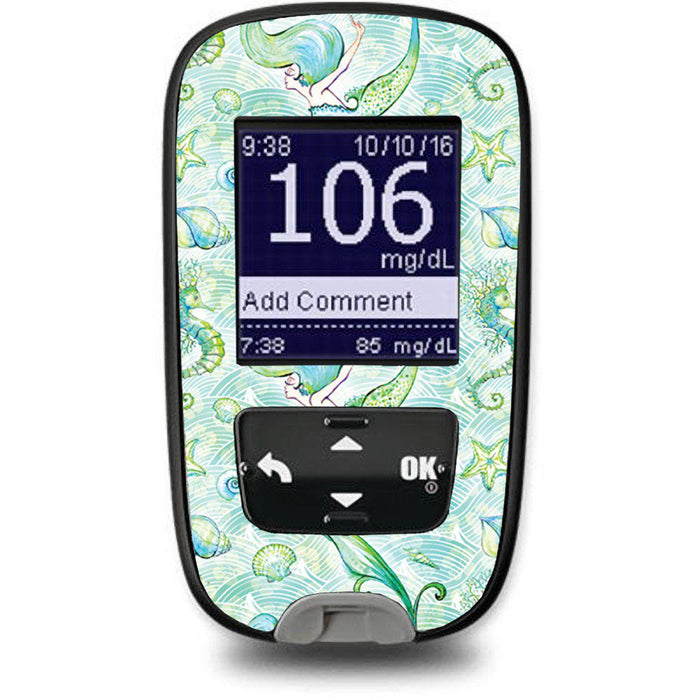 Pastel Mermaids Sticker For The Accu-Chek Guide Glucometer Meter Peelz Accu-Check