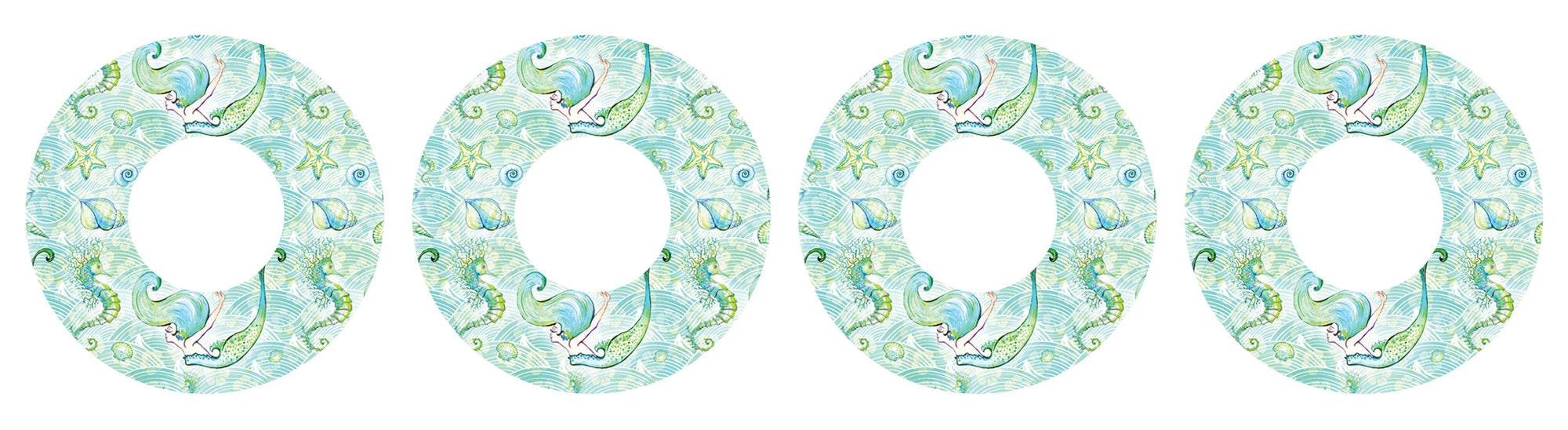 Pastel Mermaids for Patch+ Freestyle Libre and Universal Infusion Set Tape - Pump Peelz