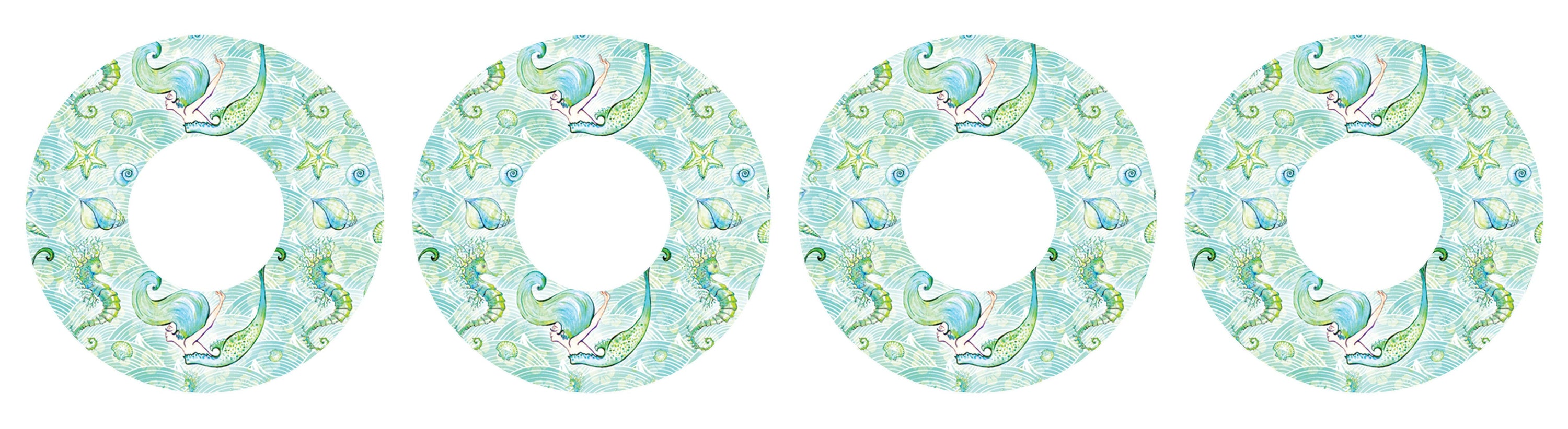 Pastel Mermaids for Patch+ Freestyle Libre and Universal Infusion Set Tape - Pump Peelz