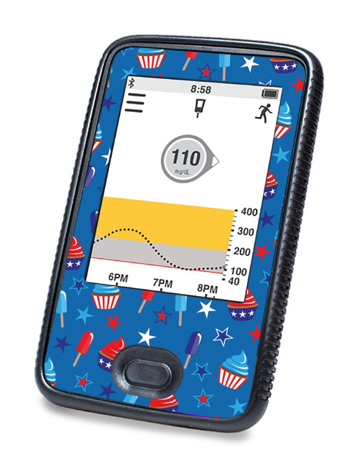 Patriotic Dessert For Dexcom G6© Touchscreen Receiver Peelz Continuous Glucose Monitor