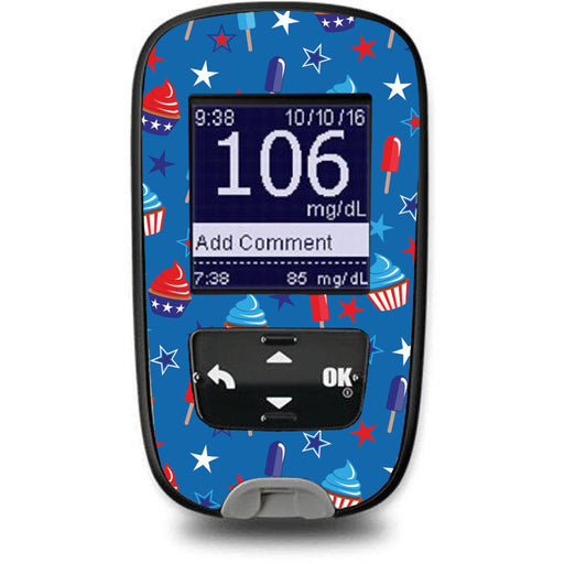 Patriotic Dessert Sticker For The Accu-Chek Guide Glucometer Meter Peelz Accu-Check