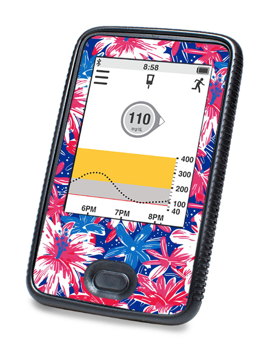 Patriotic Flowers DEXCOM G6 Touchscreen Receiver-Pump Peelz