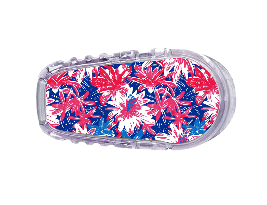 Patriotic Flowers Dexcom G6 Transmitter Sticker-Pump Peelz