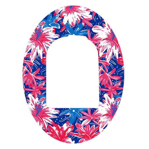 Patriotic Flowers Omnipod Patch Tape-Pump Peelz