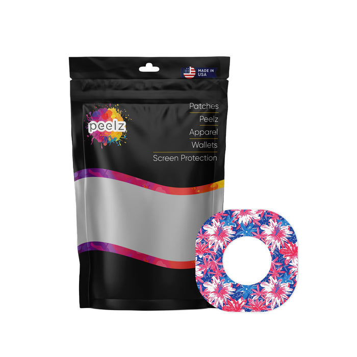 Patriotic Flowers Patch Patch Tape Designed for the DEXCOM G7 and Stelo-Pump Peelz